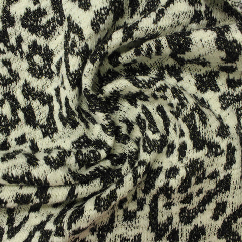 Black Animal Print Jacquard, Cotton-Poly