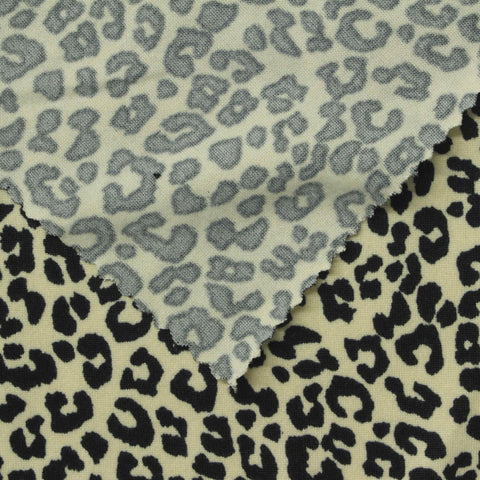 Black Leopard Jersey Knit, Polyester, 175 gsm