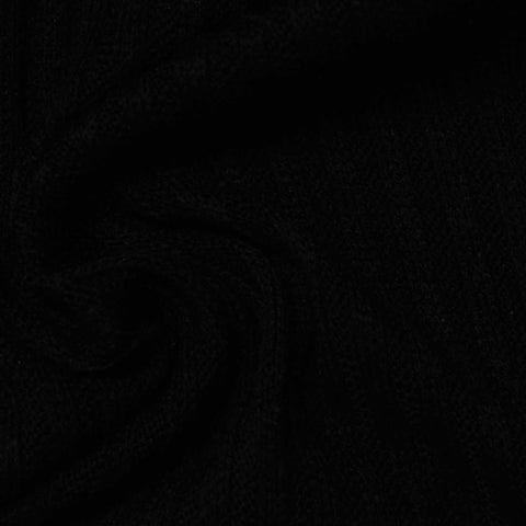 Viscose Polyester Chunky Knit Fabric, 195 gsm, 160 cm — Black