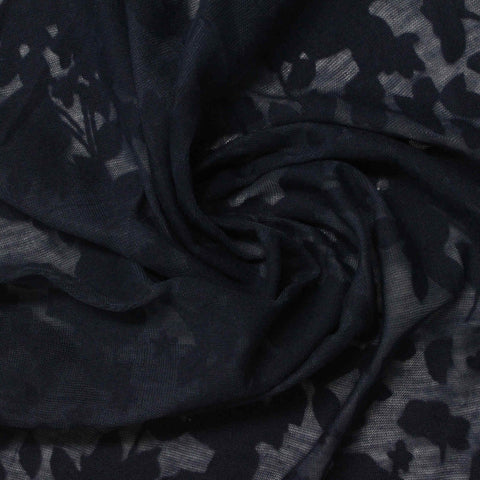 Grey Floral Knit, Cotton-Poly