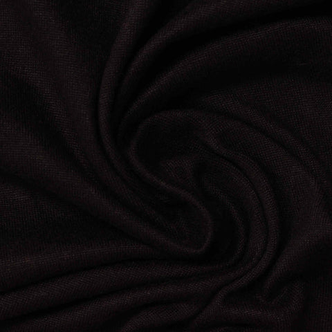 Brushed Polyester Stretch Milk Silk Knit Fabric, 155 gsm — Black