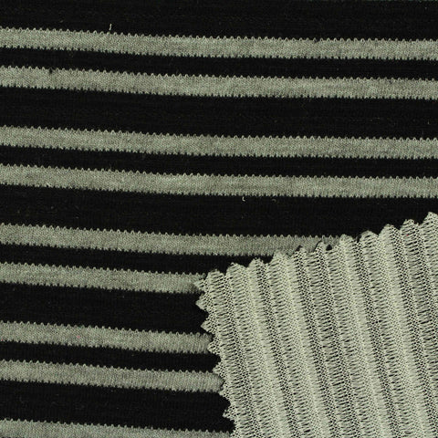 Black Horizontal-Stripe Jacquard