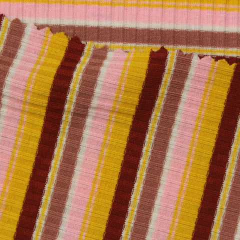 Pink Stripes Rib Knit, Poly-Viscose