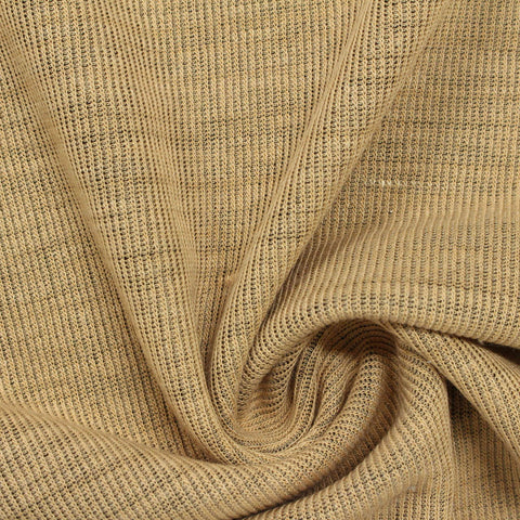 Beige Horizontal-Stripe Velvet, Polyester