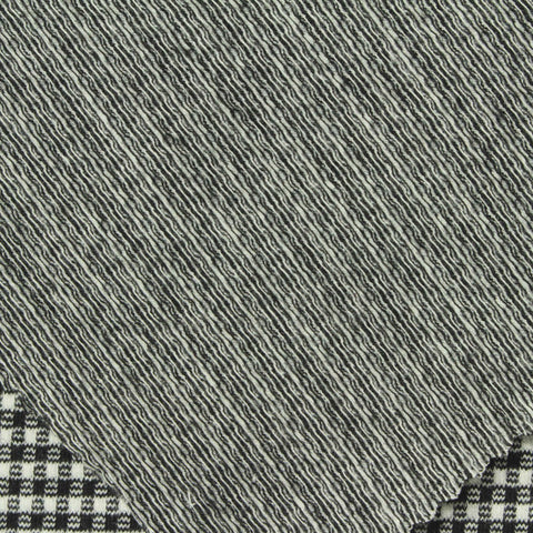 Black Check Jacquard, Poly-Viscose, 220 gsm