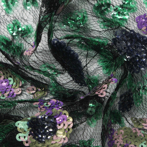 Dark Blue Floral Knit, Polyester