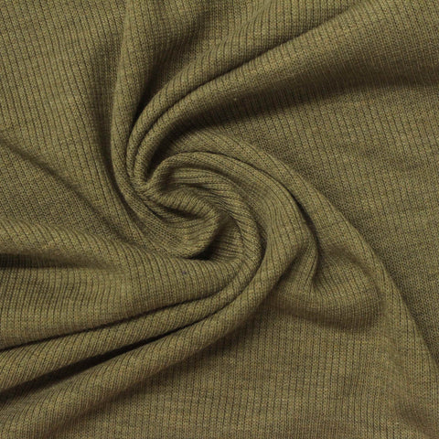 Olive Marl Rib Knit, Polyester