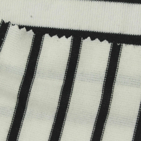 Black Horizontal-Stripe Jersey Knit, Cotton-Poly, 225 gsm