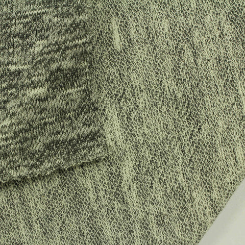 Light Green Marl French Terry, Cotton-Poly, 190 gsm