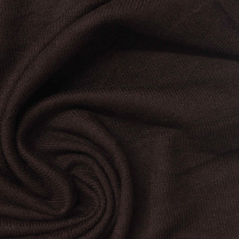 Brushed Viscose Polyester Stretch Chunky Knit Fabric, 190 gsm, 156 cm — Brown