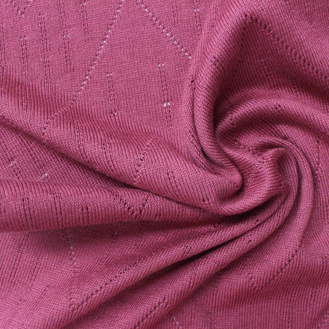 Magenta Eyelet Pointelle Knit, Cotton-Modal