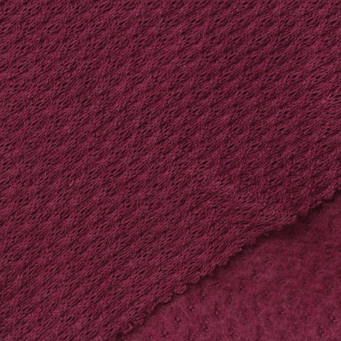 Jacquard Brushed Polyester Viscose Chunky Knit Fabric, 270 gsm, 210 cm — Red