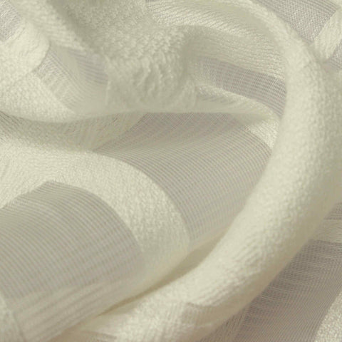 Cream Check Jacquard, Viscose-Poly
