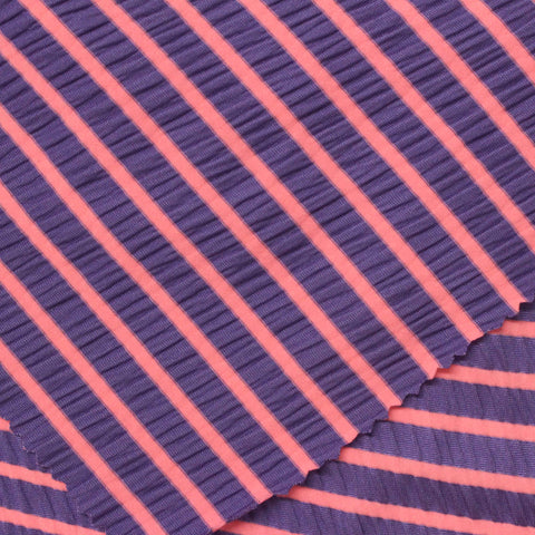 Purple Stripes Crepe, Polyester
