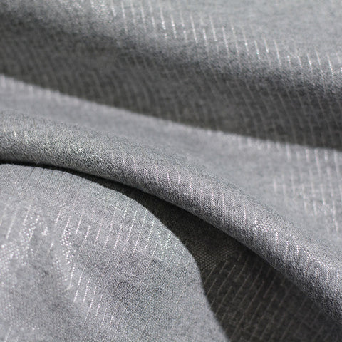 Grey Tone-on-Tone Floral Jacquard, Poly-Viscose