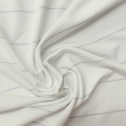 Light Blue Diagonal-Stripe Jersey Knit, Polyester