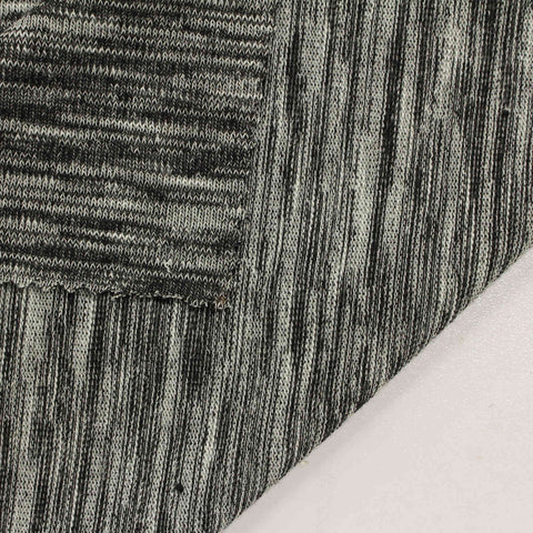 Black Heathered-Marl Jersey Knit, Polyester, 180 gsm