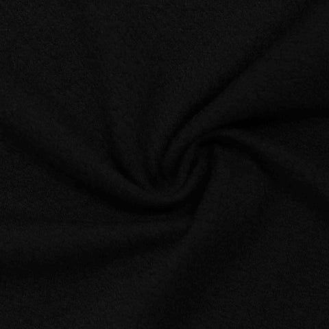 Jacquard Polyester Stretch Interlock Knit Fabric, 250 gsm, 160 cm — Black
