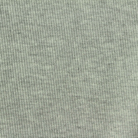Light Grey Marl Rib Knit, Polyester, 344 gsm