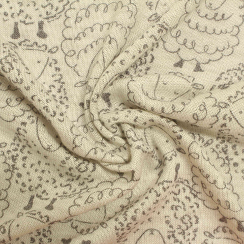 Animal Print Viscose Polyester Stretch Chunky Knit Fabric, 204 gsm, 150 cm — Beige
