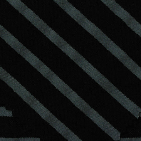 Black Horizontal-Stripe Knit, Polyester, 210 gsm