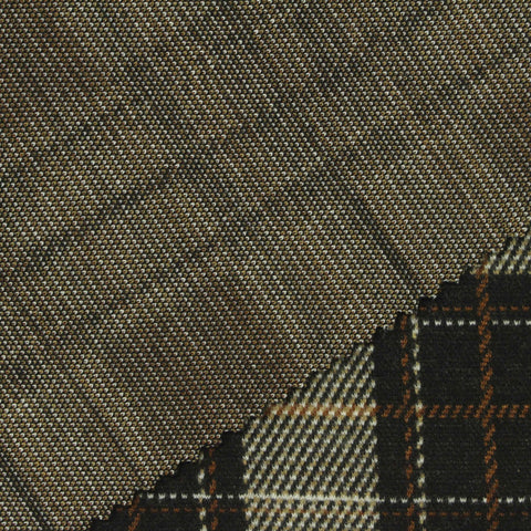 Dark Brown Bold-Plaid Jacquard, Polyester, 380 gsm