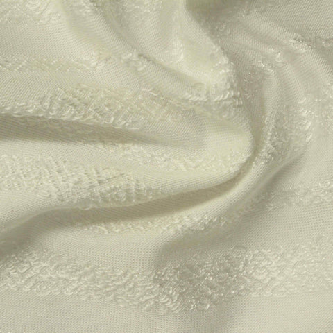 Cream Horizontal-Band Jacquard, Poly-Viscose