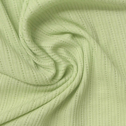 Light Green Ribbed Rib Knit, Poly-Viscose