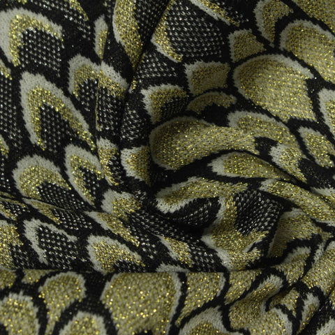 Black Glitter Jacquard, Poly-Metallic, 300 gsm