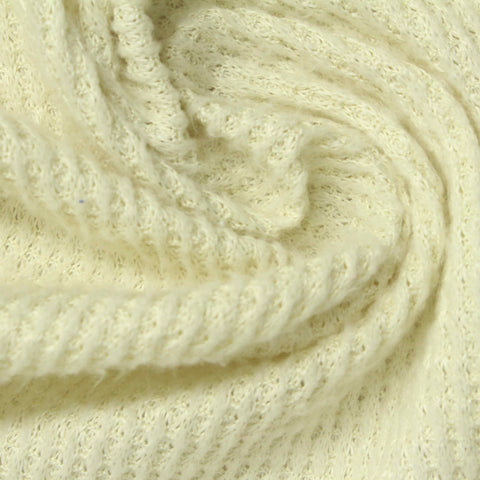 Polyester Stretch Waffle Knit Fabric, 167 gsm, 156 cm — Yellow