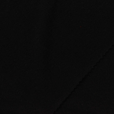 Polyester Cotton Stretch Jersey Knit Fabric, 185 gsm, 160 cm — Black