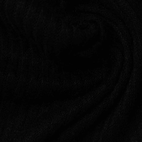 Viscose Polyester Blend Rib Knit Fabric, 190 gsm — Black