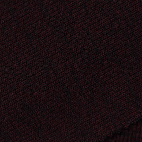 Dark Red Marl Rib Knit, Poly-Cotton, 560 gsm