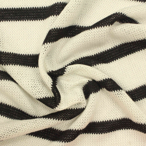 Black Stripes Chunky Knit, Viscose-Poly, 139 gsm