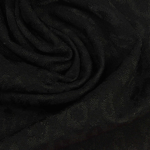 Black Tone-on-Tone Leopard Interlock Knit