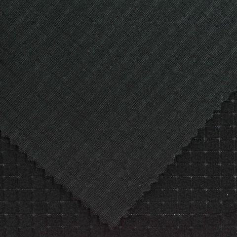 Black Tone-on-Tone Grid Fleece, Polyester