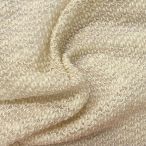 Cotton Polyester Chunky Knit Fabric, 180 gsm, 160 cm — White