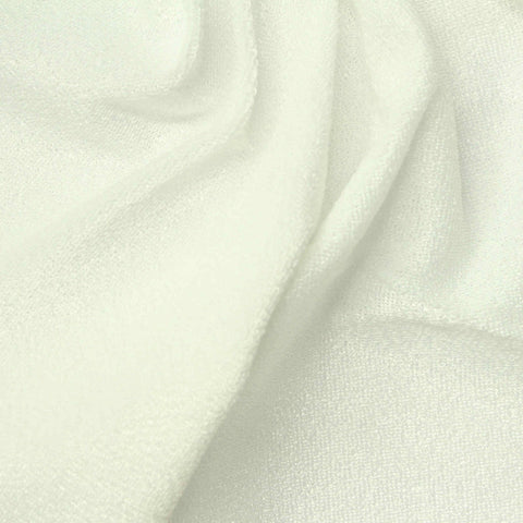 100% Polyester French Terry Fabric, 240 gsm, 180 cm — White