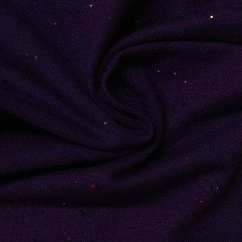 Purple Glitter-Dot Jersey Knit, Cotton