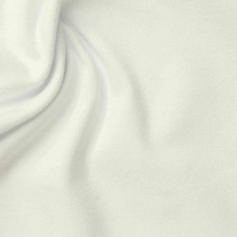 Cotton Stretch Rib Knit Fabric, 250 gsm, 160 cm — White