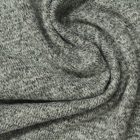 Grey Marl Chunky Knit, Viscose-Poly, 230 gsm
