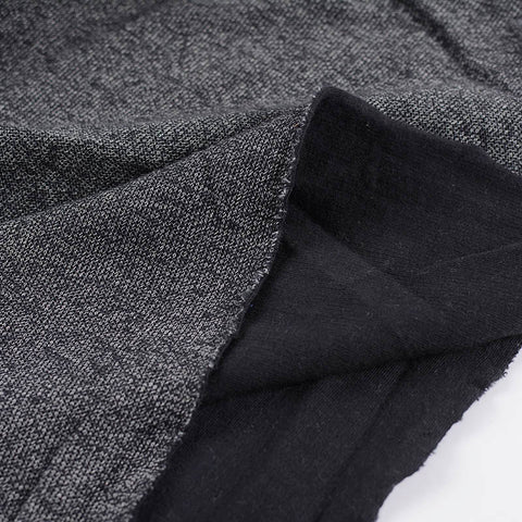Dark Grey Marl Rib Knit, Cotton-Poly, 210 gsm, 155 cm