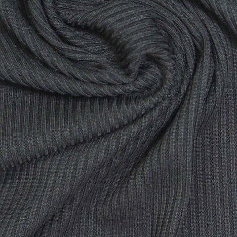 Grey Stripe Rib Knit, Polyester