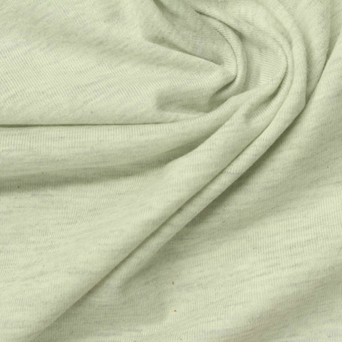 Light Green Marl Jersey Knit, Poly-Viscose, 150 gsm