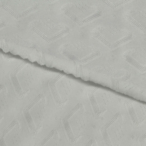 White Tone-on-Tone Chevron Jacquard