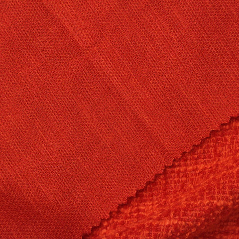 Orange Textured Bouclé, Cotton-Poly