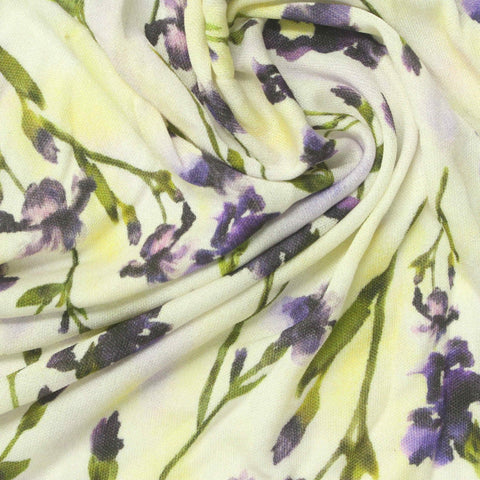 Purple Flowers Knit, Silk