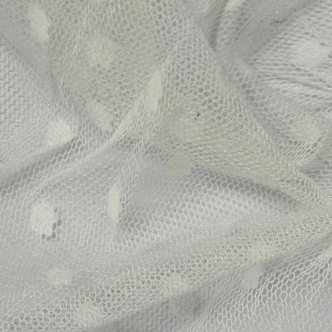 White Dots Mesh, Nylon, 160 cm