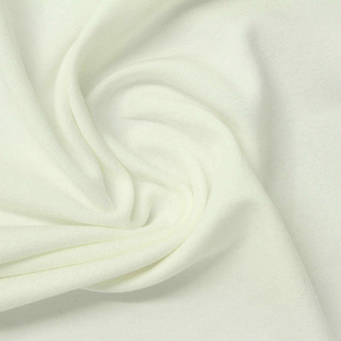 Cotton Modal Stretch Jersey Knit Fabric, 150 gsm, 170 cm — White