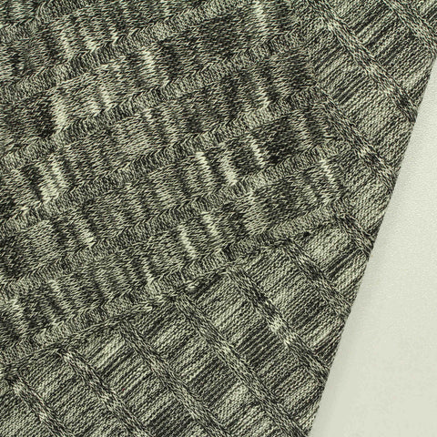 Black Textured Chunky Knit, Viscose-Poly